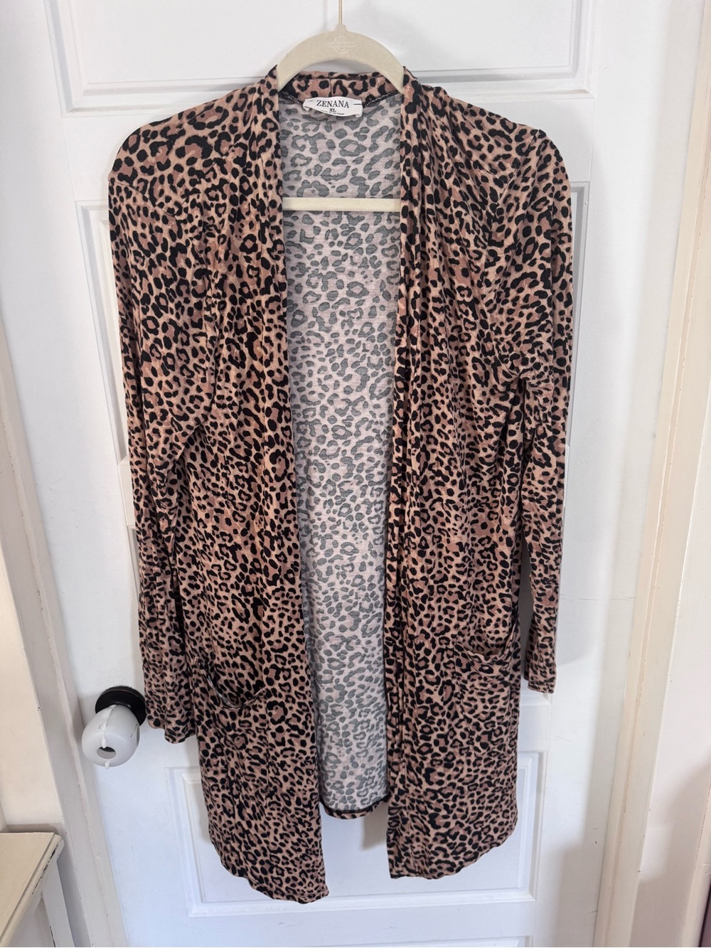 ZENANA Outfitters Leopard Print Cardigan - Brown & Black